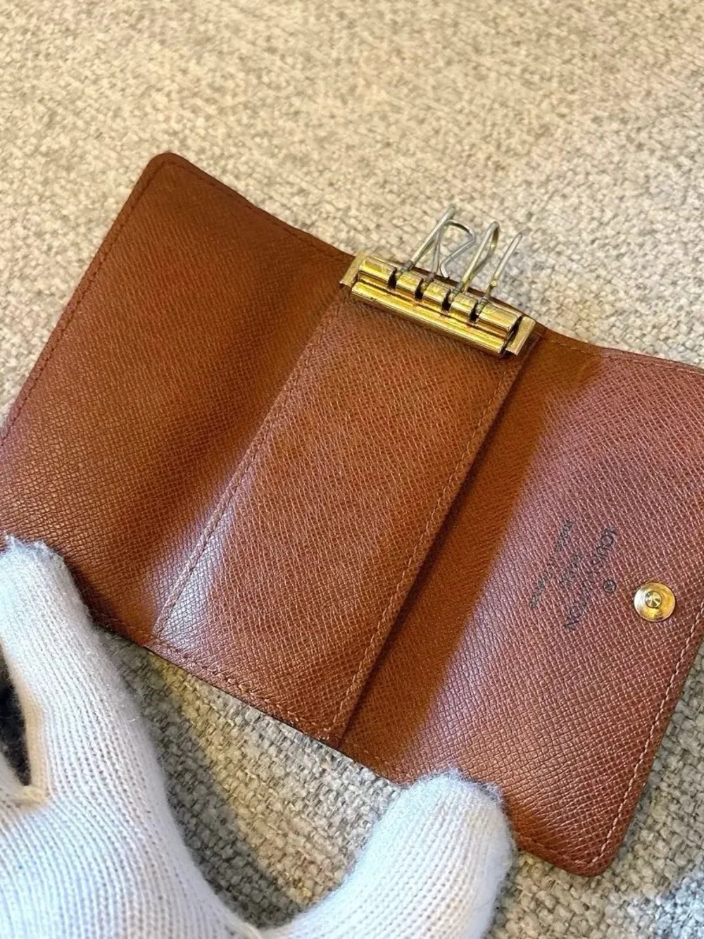 Louis Vuitton Monogram Long Wallet - Brown & Tan with Gold Snap